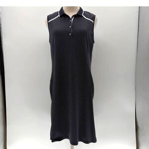 Nvo Sports Navy/White Midi Sleeveless Pocketed Polo Golf Dress-L